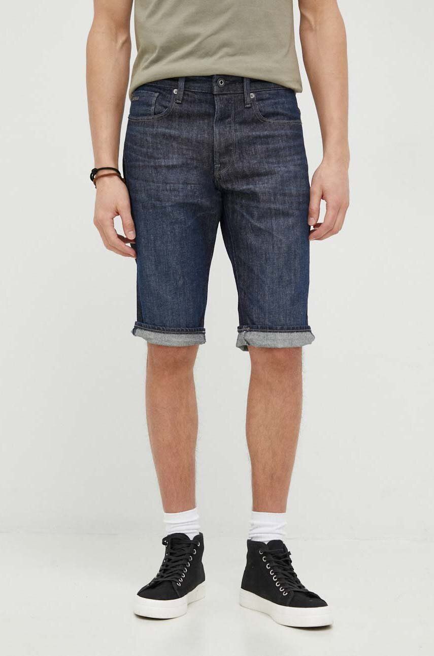 G-Star Raw pantaloni scurti jeans barbati, culoarea albastru marin G-Star Raw pantaloni scurti jeans barbati, culoarea albastru marin