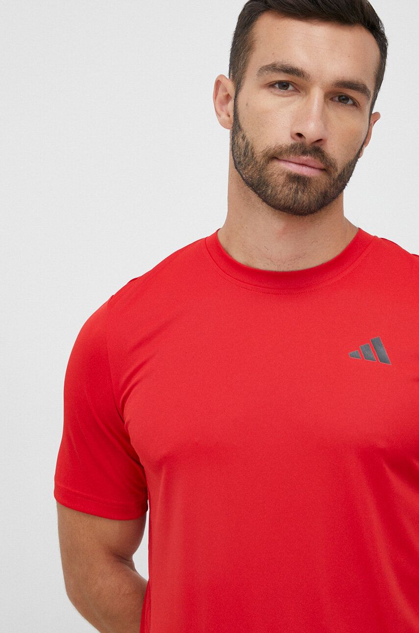 adidas Performance tricou de antrenament Club culoarea rosu, neted adidas Performance tricou de antrenament Club culoarea rosu, neted