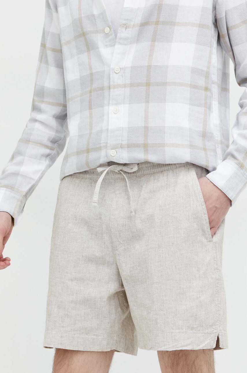 Abercrombie & Fitch pantaloni scurți din amestec de in culoarea bej Abercrombie & Fitch pantaloni scurți din amestec de in culoarea bej