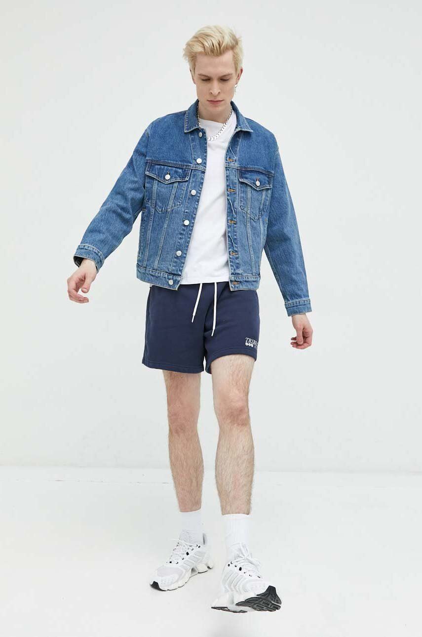 Abercrombie & Fitch pantaloni scurti barbati, culoarea albastru marin Abercrombie & Fitch pantaloni scurti barbati, culoarea albastru marin