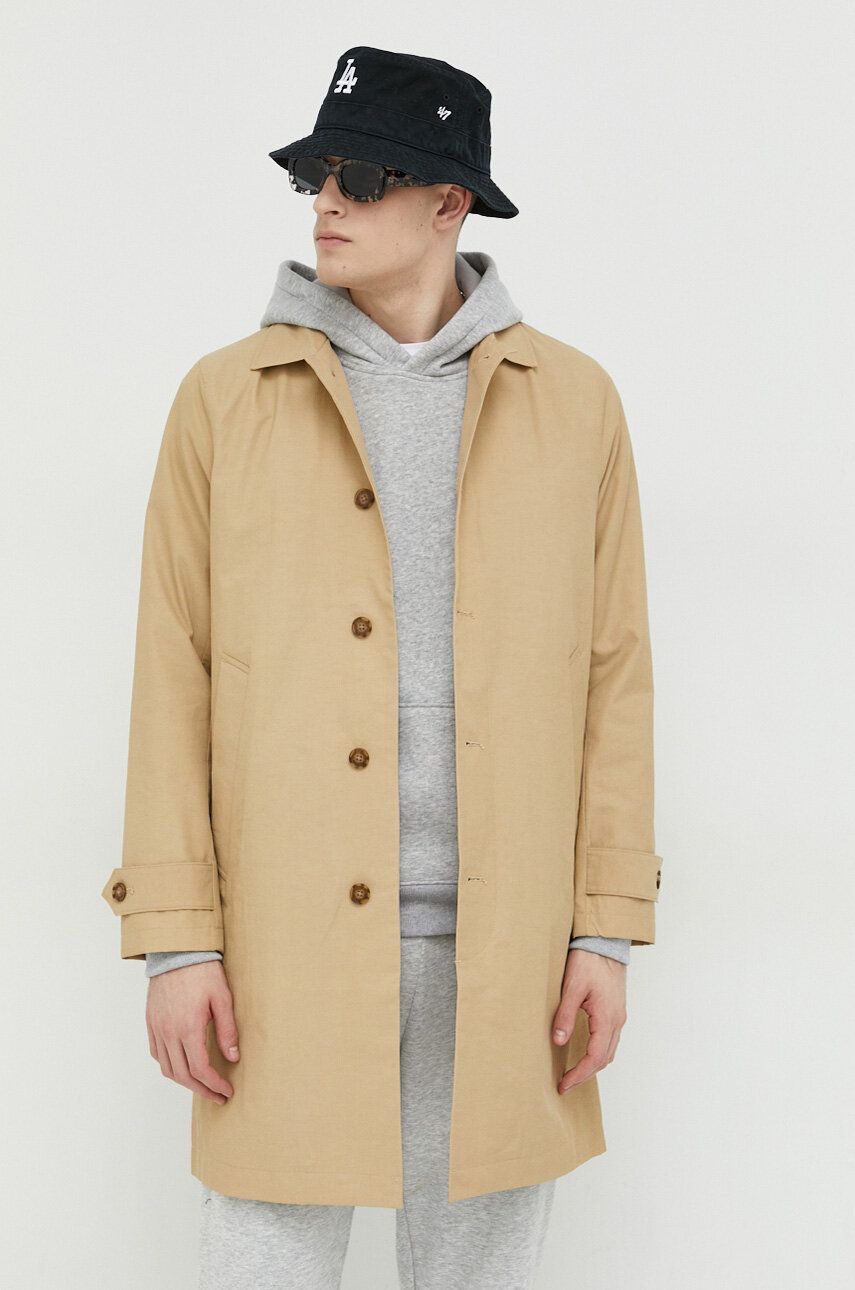 Abercrombie & Fitch palton barbati, culoarea bej, de tranzitie Abercrombie & Fitch palton barbati, culoarea bej, de tranzitie