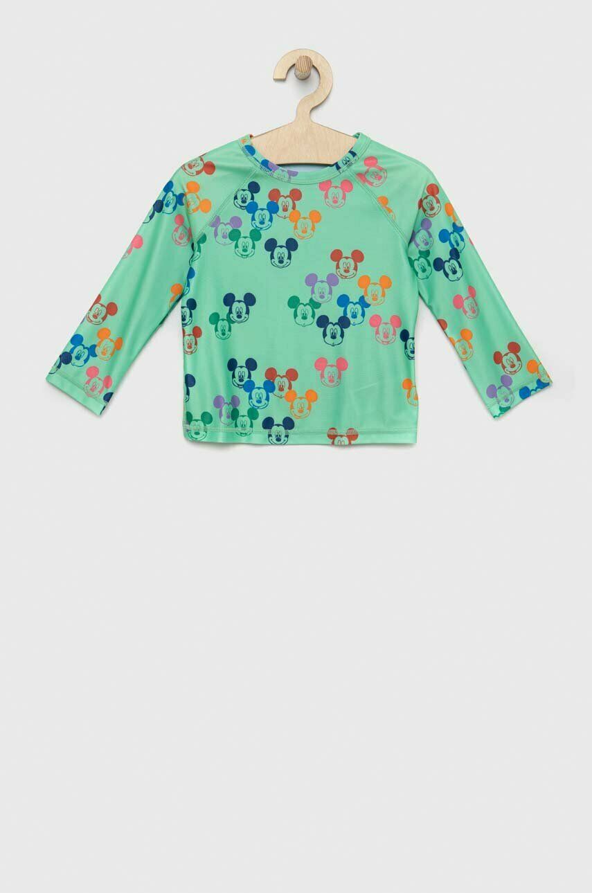 GAP longsleeve de baie pentru copii x Disney culoarea verde, modelator GAP longsleeve de baie pentru copii x Disney culoarea verde, modelator
