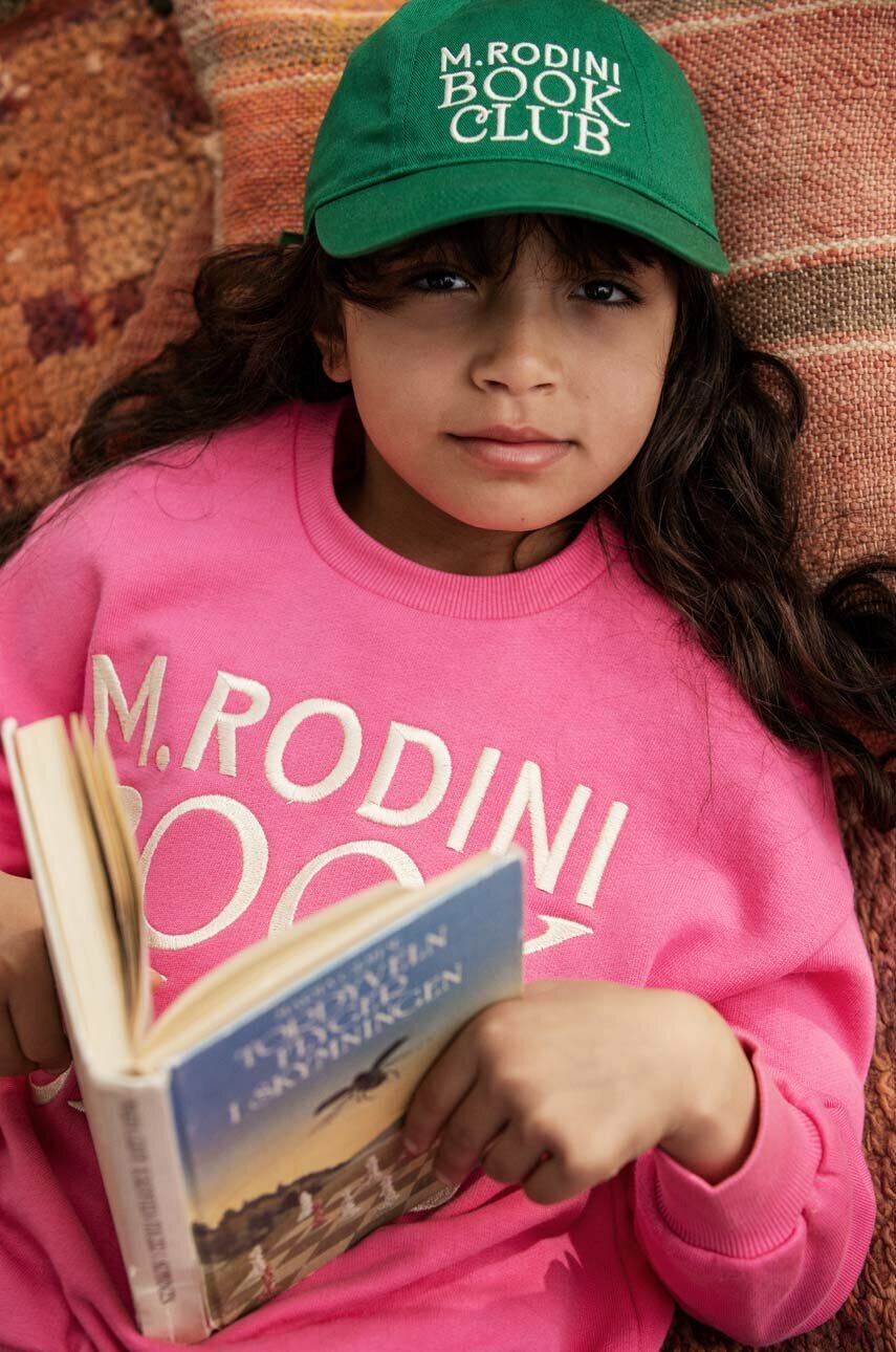 Mini Rodini șapcă din bumbac pentru copii culoarea verde, cu imprimeu Mini Rodini șapcă din bumbac pentru copii culoarea verde, cu imprimeu