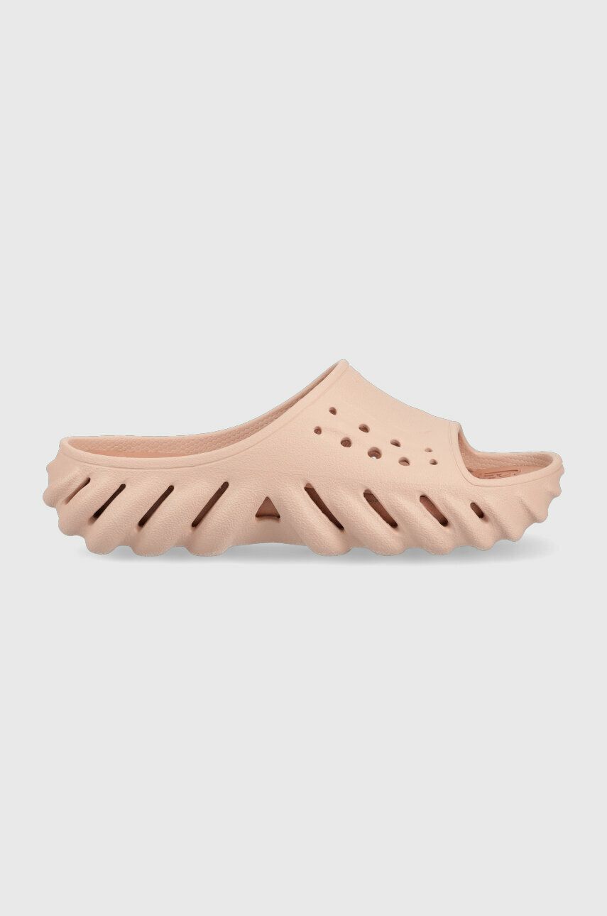 Crocs papuci ECHO SLIDE femei, culoarea roz, cu platforma, 208170 208170.6TY-6TY Crocs papuci ECHO SLIDE femei, culoarea roz, cu platforma, 208170 208170.6TY-6TY