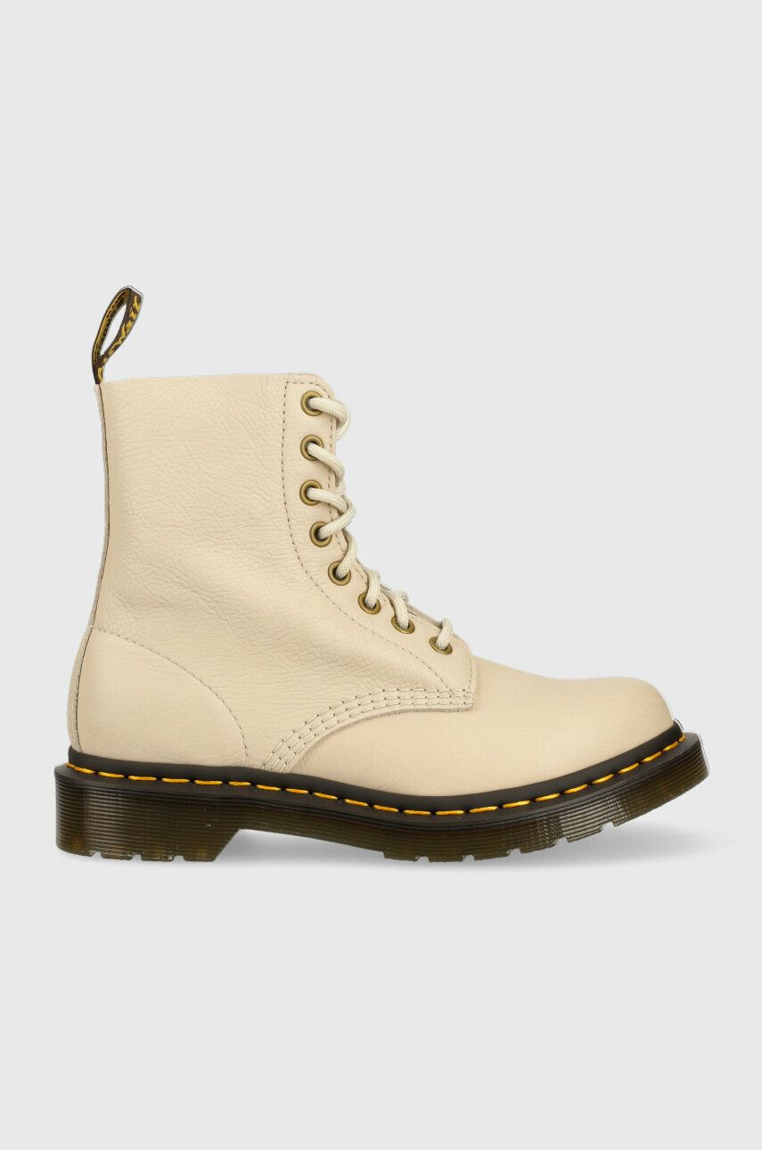 Dr. Martens bocanci de piele 1460 Pascal femei, culoarea bej, cu toc plat DM26802292 Dr. Martens bocanci de piele 1460 Pascal femei, culoarea bej, cu toc plat DM26802292