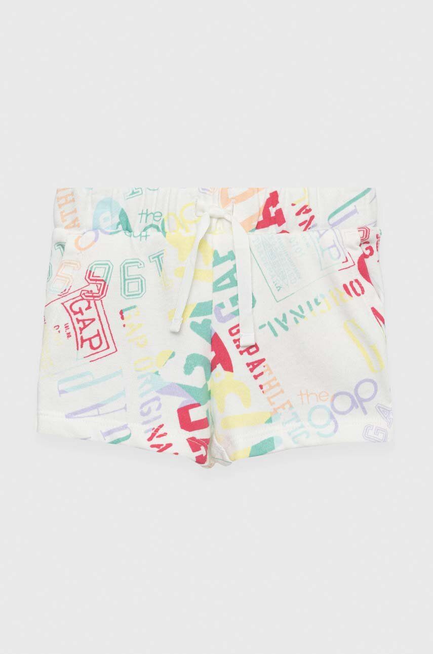 GAP pantaloni scurti copii culoarea alb, modelator, talie reglabila GAP pantaloni scurti copii culoarea alb, modelator, talie reglabila