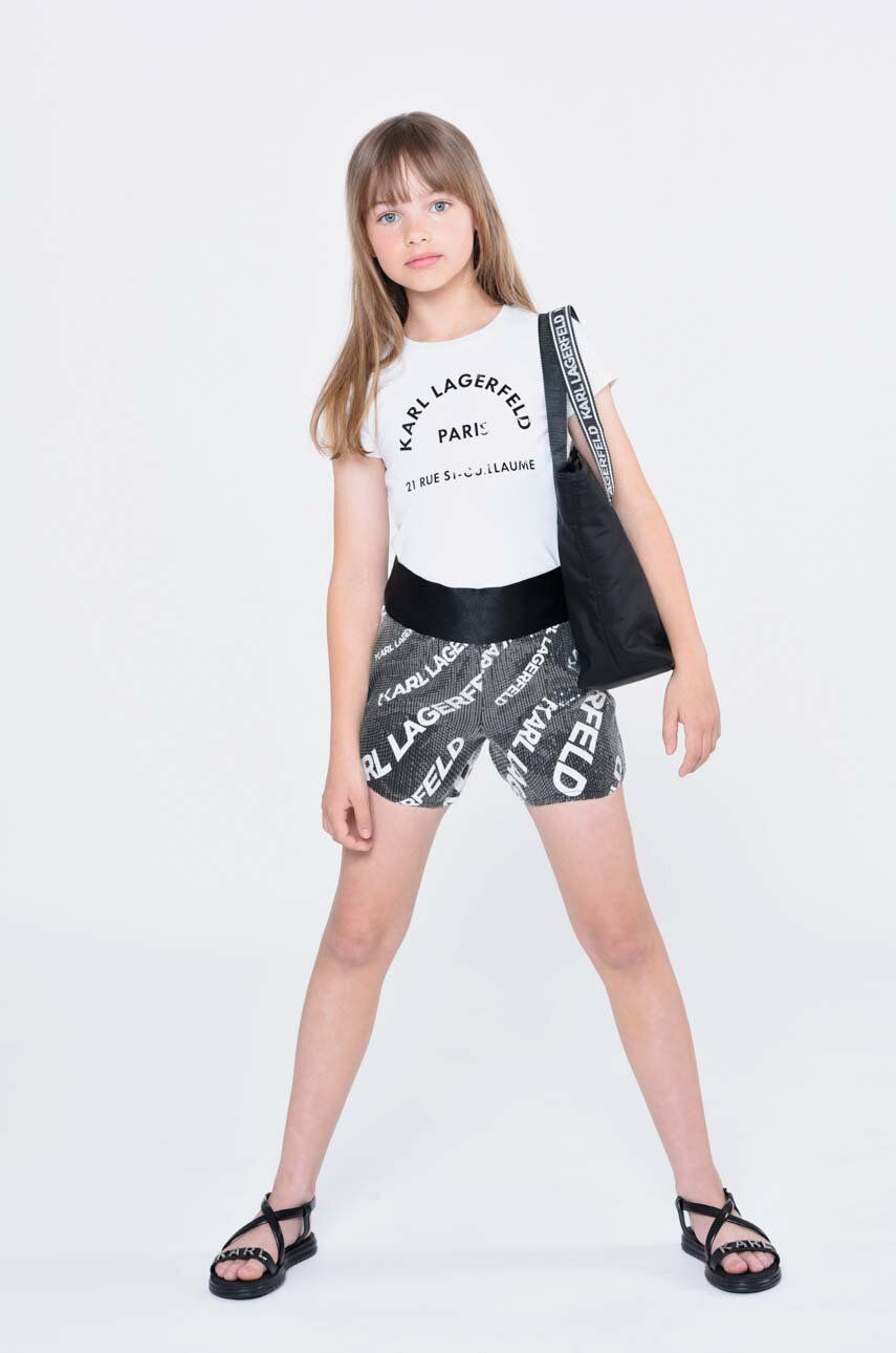 Karl Lagerfeld pantaloni scurti copii culoarea negru, modelator Karl Lagerfeld pantaloni scurti copii culoarea negru, modelator