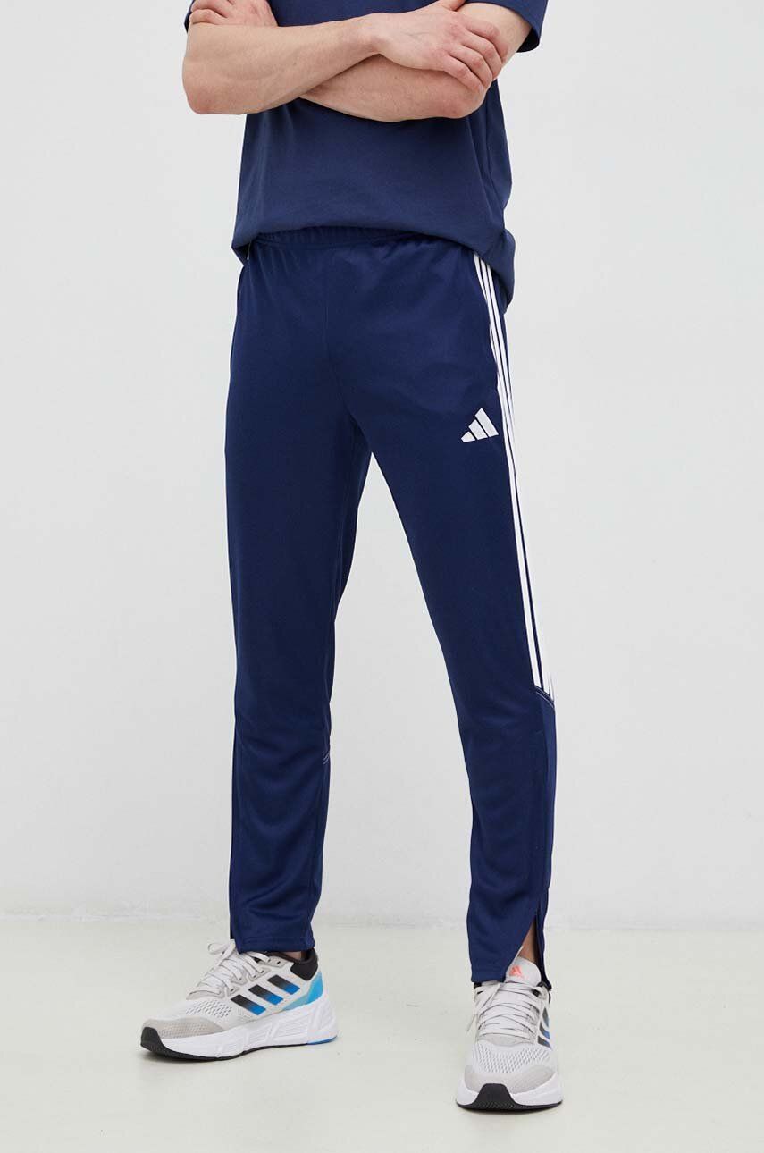 adidas Performance pantaloni de antrenament Tiro 23 culoarea albastru marin, cu imprimeu adidas Performance pantaloni de antrenament Tiro 23 culoarea albastru marin, cu imprimeu