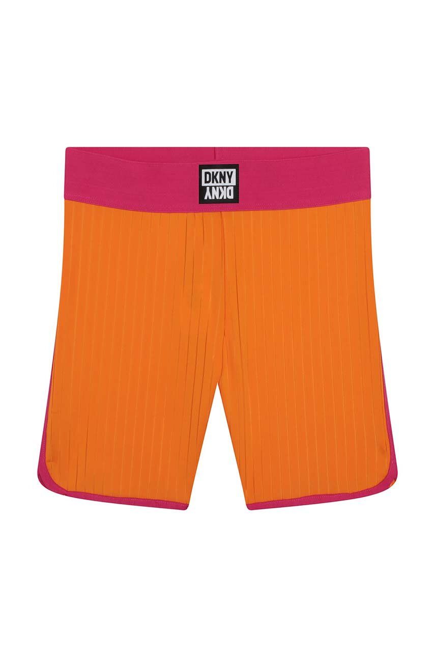 Dkny pantaloni scurti copii culoarea portocaliu, cu imprimeu Dkny pantaloni scurti copii culoarea portocaliu, cu imprimeu