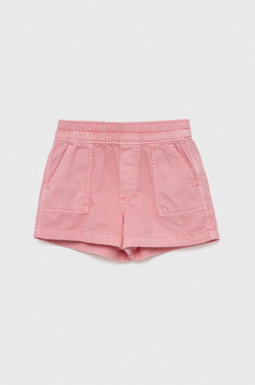 GAP pantaloni scurti din denim pentru copii culoarea roz, neted GAP pantaloni scurti din denim pentru copii culoarea roz, neted