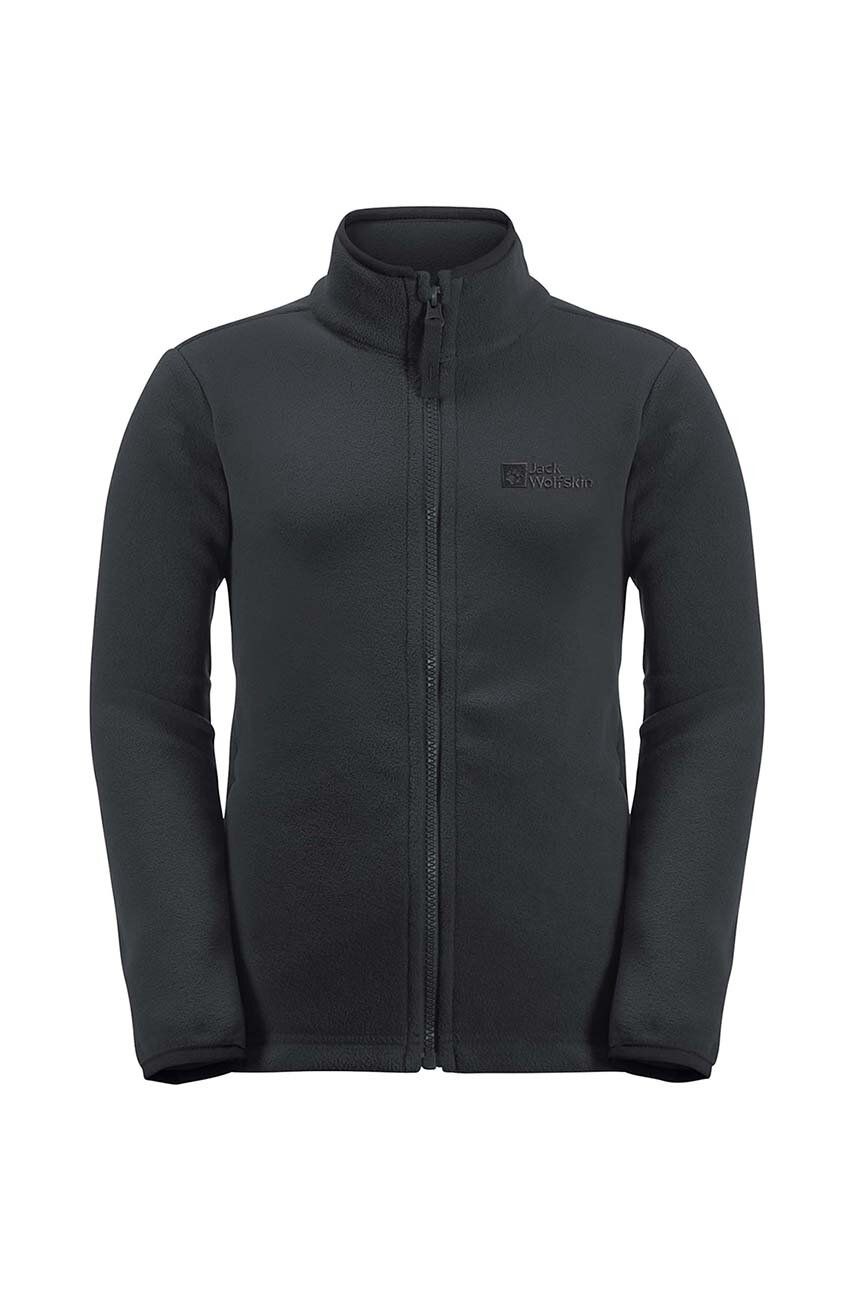 Jack Wolfskin bluza copii TAUNUS JACKET K culoarea negru, neted Jack Wolfskin bluza copii TAUNUS JACKET K culoarea negru, neted