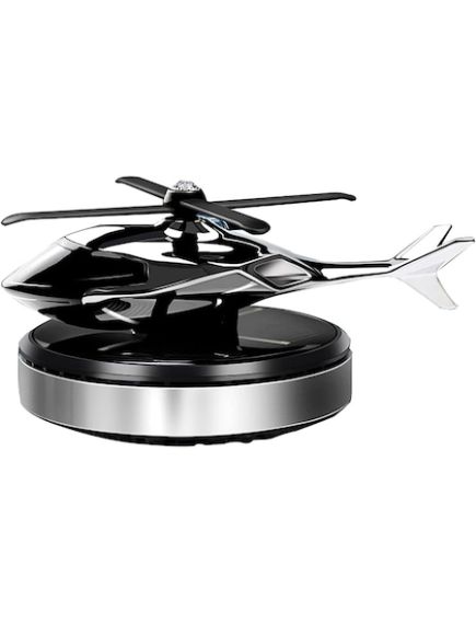 Odorizant Auto Cu Incarcare Solara, Baza Antiderapanta, Ulei Esential si Pipeta Incluse, Model Elicopter, Gri, Auriu, Negru sau Verde Odorizant Auto Cu Incarcare Solara, Baza Antiderapanta, Ulei Esential si Pipeta Incluse, Model Elicopter, Gri, Auriu, Negru sau Verde