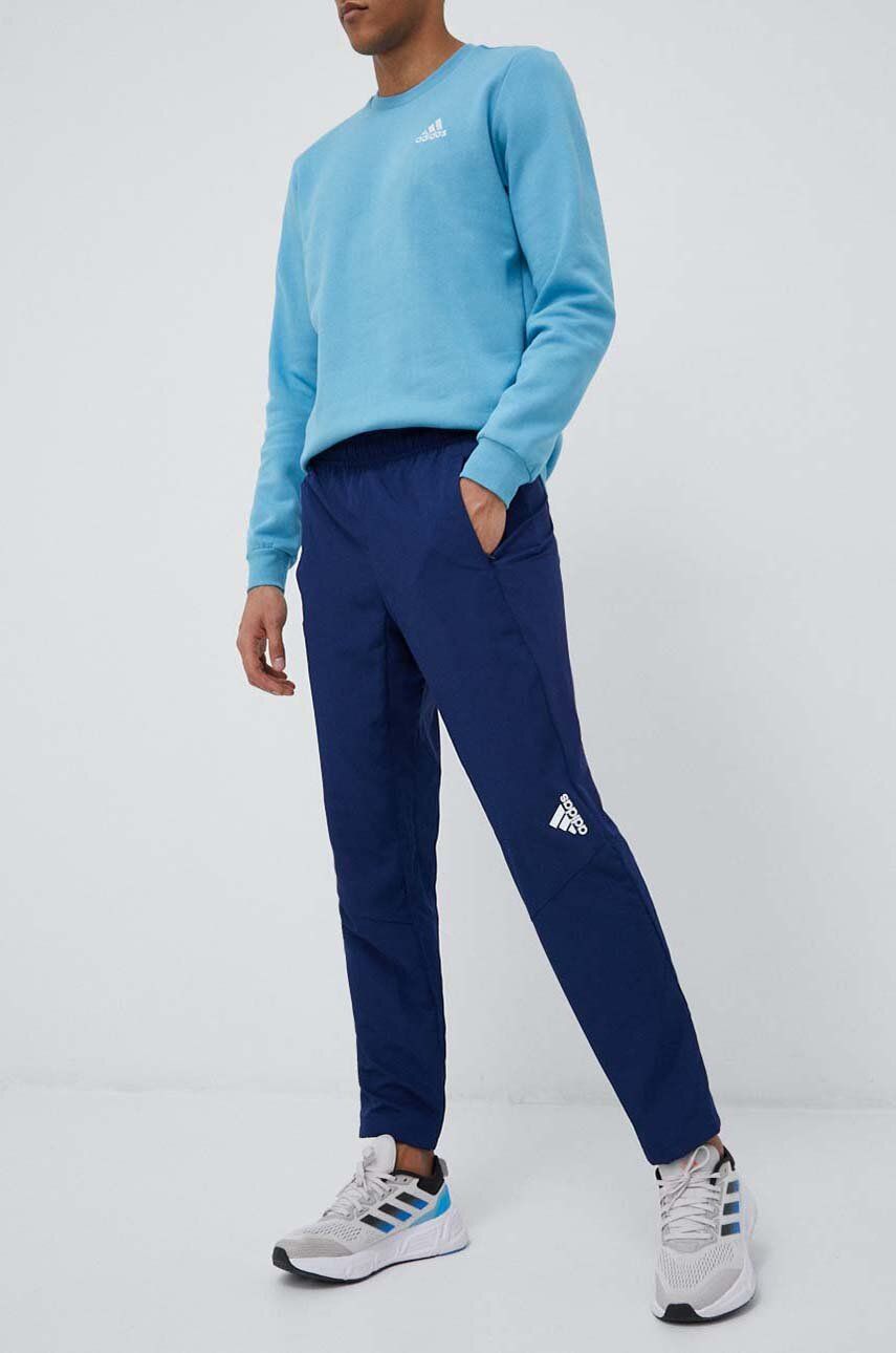 adidas Performance pantaloni de antrenament Designed for Movement culoarea albastru marin, neted adidas Performance pantaloni de antrenament Designed for Movement culoarea albastru marin, neted