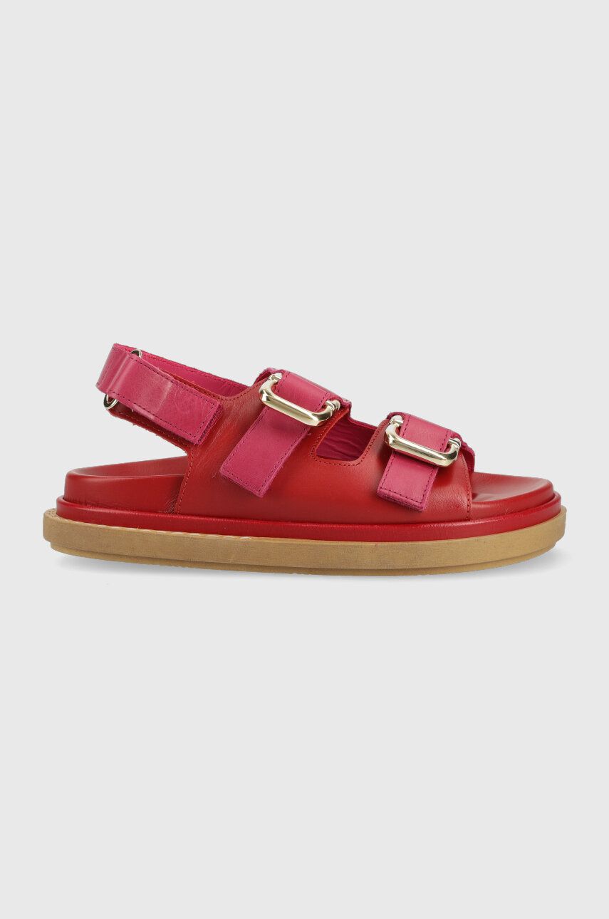 Alohas sandale de piele Harper femei, culoarea roz, cu platforma, S00516.20 Alohas sandale de piele Harper femei, culoarea roz, cu platforma, S00516.20