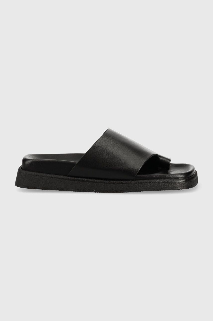 Alohas slapi de piele Toe Ring Flop femei, culoarea negru, S00174.25 Alohas slapi de piele Toe Ring Flop femei, culoarea negru, S00174.25