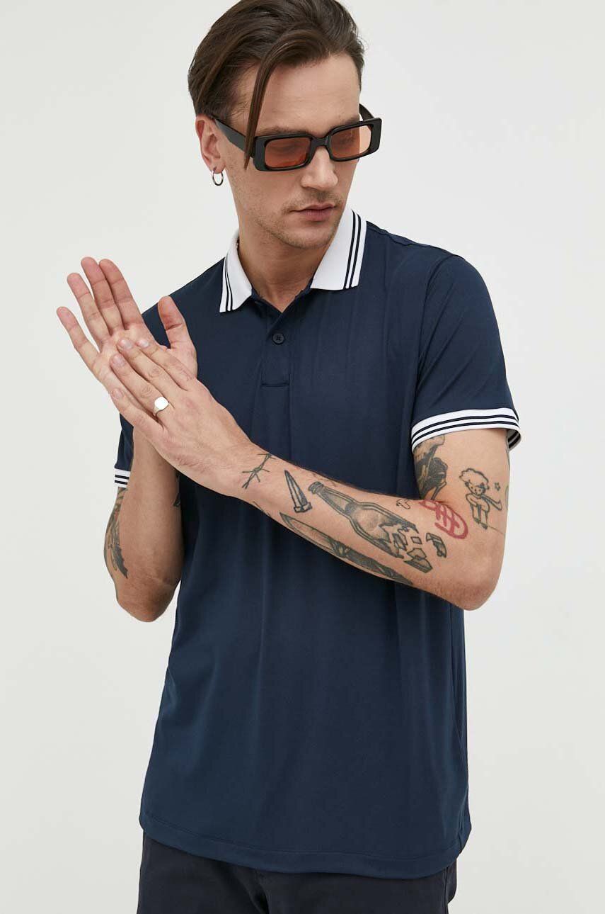 Abercrombie & Fitch tricou polo barbati, culoarea albastru marin, neted Abercrombie & Fitch tricou polo barbati, culoarea albastru marin, neted