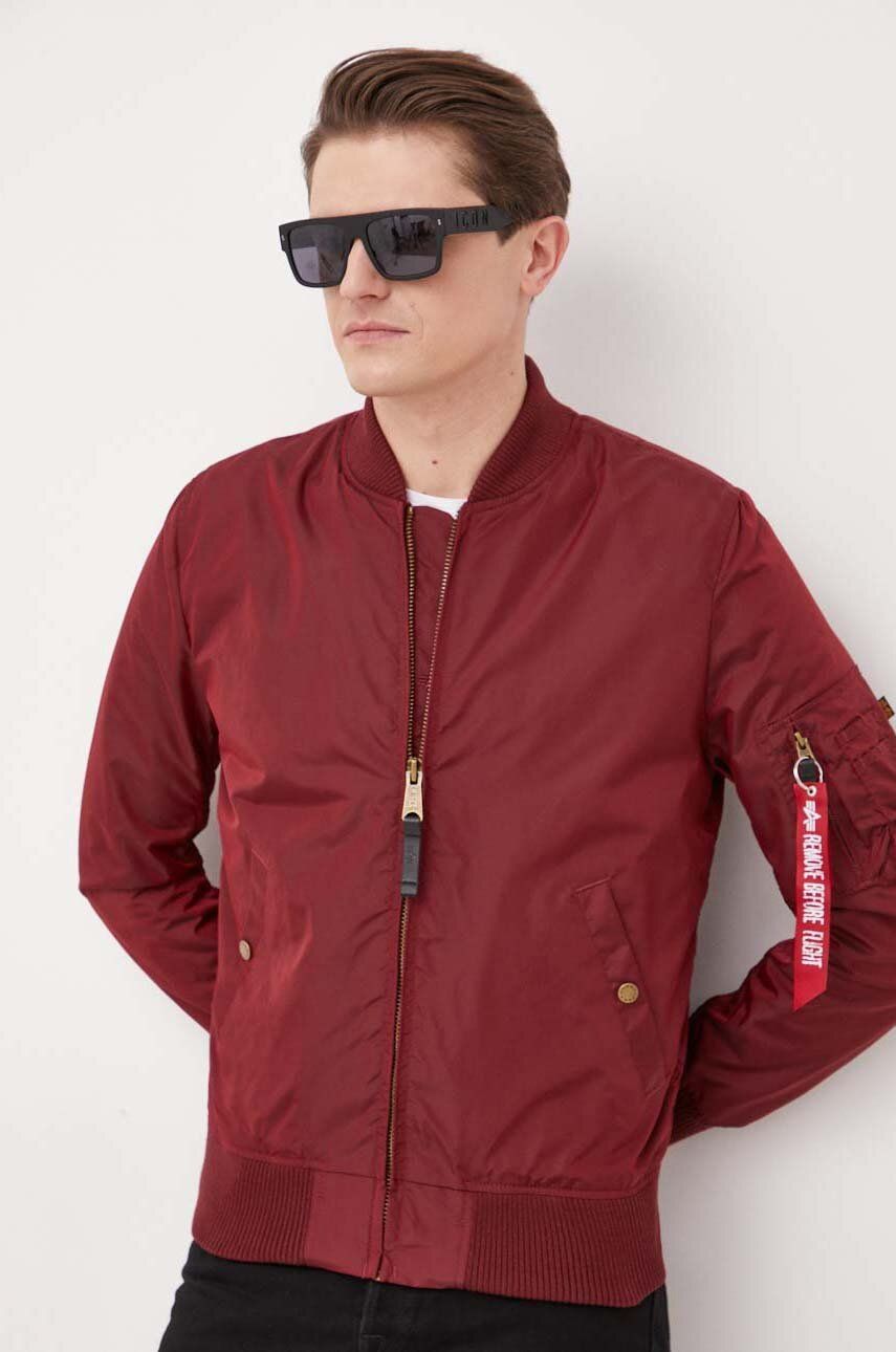 Alpha Industries geacă bomber culoarea bordo, de tranziție 191103.184-Burgundy Alpha Industries geacă bomber culoarea bordo, de tranziție 191103.184-Burgundy