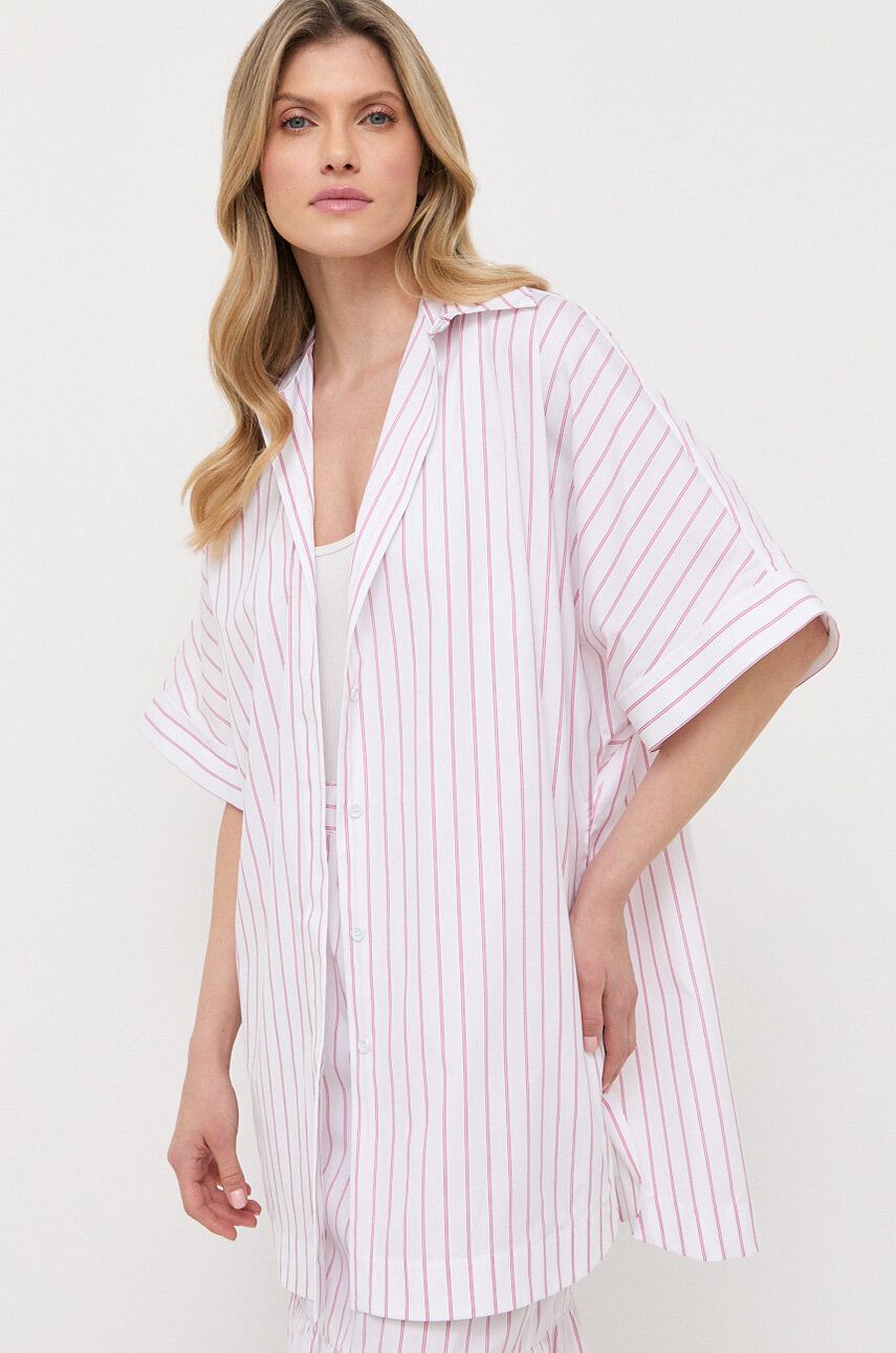 Max Mara Leisure camasa din bumbac femei, culoarea alb, cu guler clasic, relaxed Max Mara Leisure camasa din bumbac femei, culoarea alb, cu guler clasic, relaxed