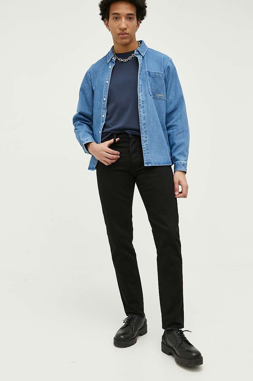 Abercrombie & Fitch jeansi 90's Slim barbati, culoarea negru Abercrombie & Fitch jeansi 90's Slim barbati, culoarea negru