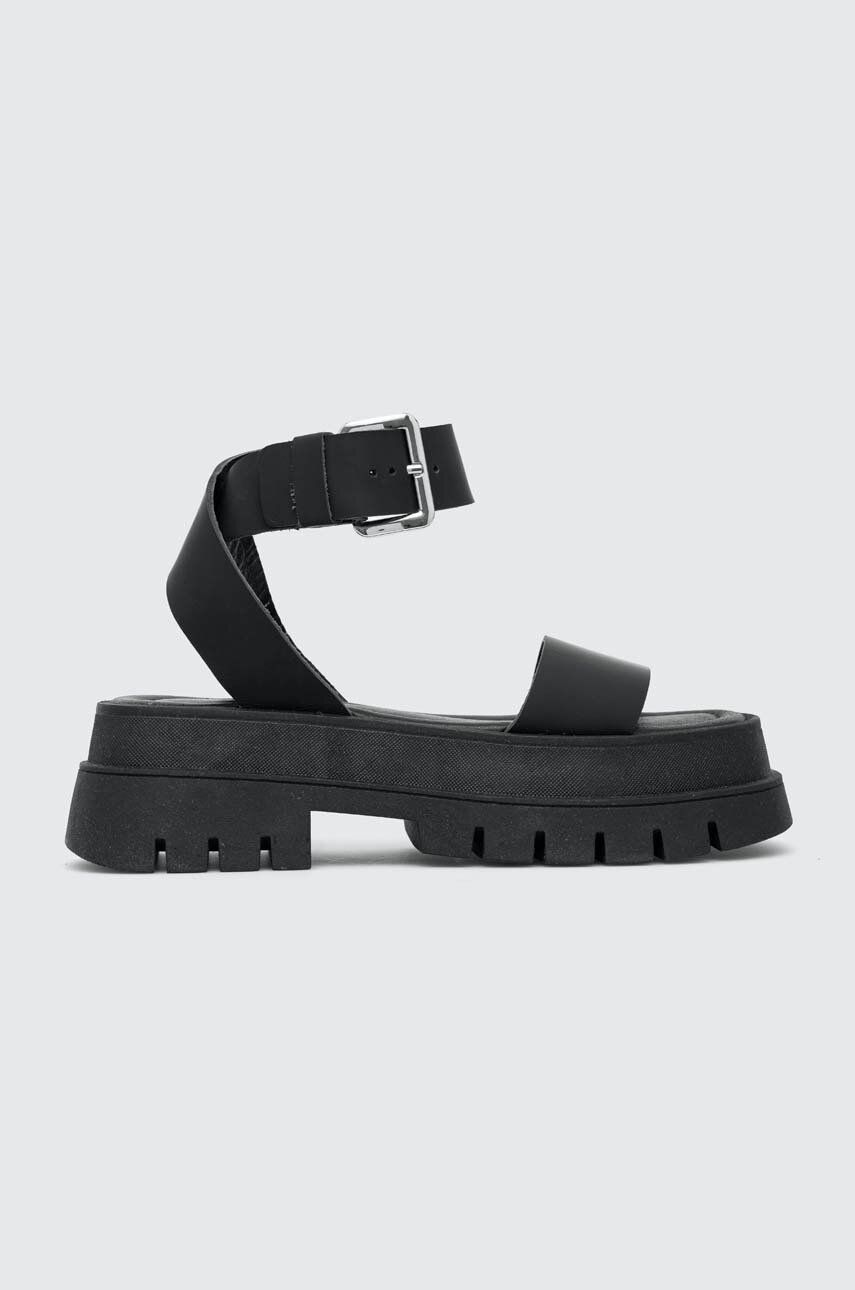 Charles Footwear sandale de piele Jinny femei, culoarea negru, cu platforma, Jinny.Sandal Charles Footwear sandale de piele Jinny femei, culoarea negru, cu platforma, Jinny.Sandal