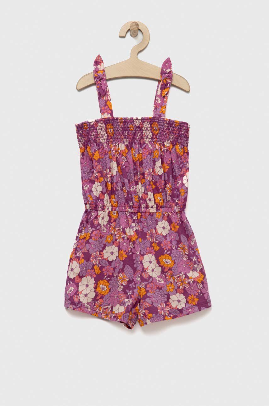 GAP salopetă din bumbac pentru copii culoarea violet, bumbac GAP salopetă din bumbac pentru copii culoarea violet, bumbac