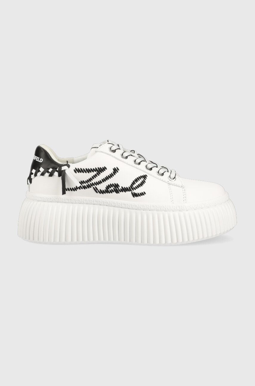 Karl Lagerfeld sneakers din piele KREEPER LO culoarea alb, KL42372 Karl Lagerfeld sneakers din piele KREEPER LO culoarea alb, KL42372