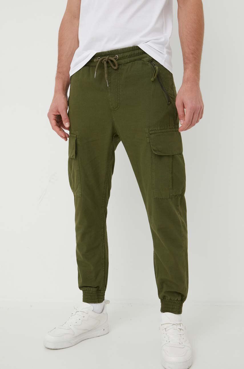 Alpha Industries pantaloni de bumbac Ripstop Jogger culoarea verde 116201.142-DarkOlive Alpha Industries pantaloni de bumbac Ripstop Jogger culoarea verde 116201.142-DarkOlive