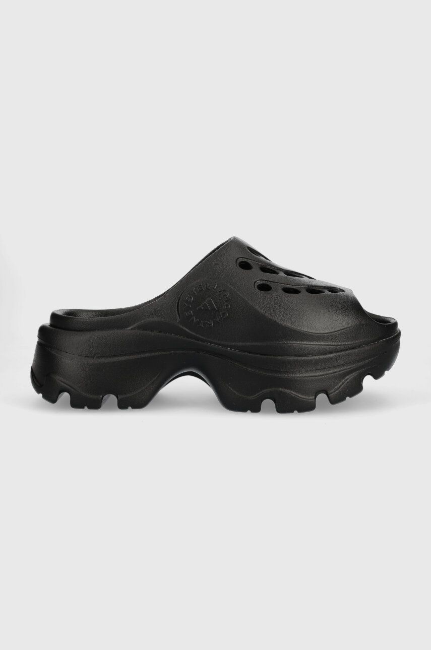 adidas by Stella McCartney papuci femei, culoarea negru, cu platformă GW2050 adidas by Stella McCartney papuci femei, culoarea negru, cu platformă GW2050