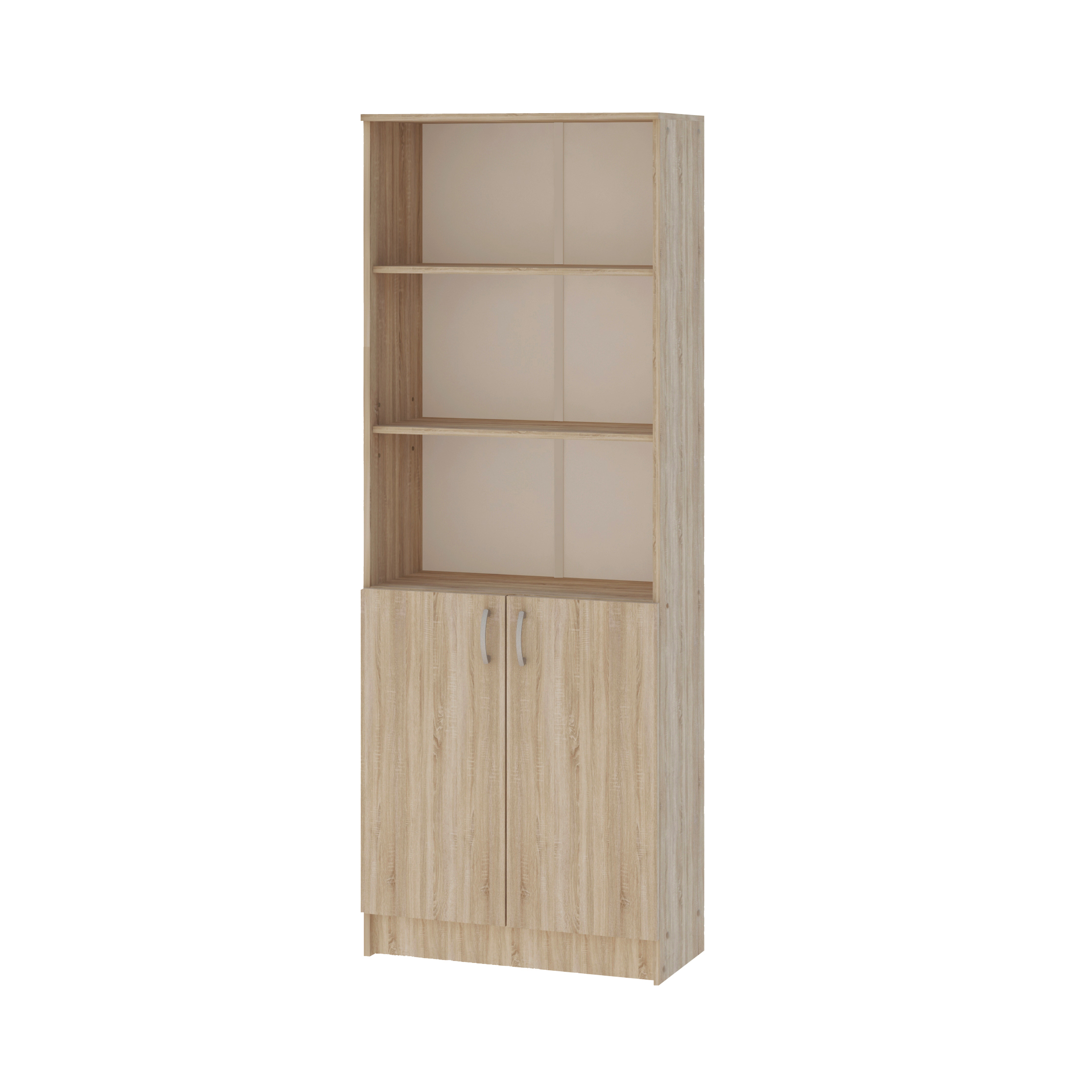 Biblioteca Flint, cu Usi Inferioare si 2 Polite, Stejar Sonoma, 70 x 32 x 200 cm Biblioteca Flint, cu Usi Inferioare si 2 Polite, Stejar Sonoma, 70 x 32 x 200 cm