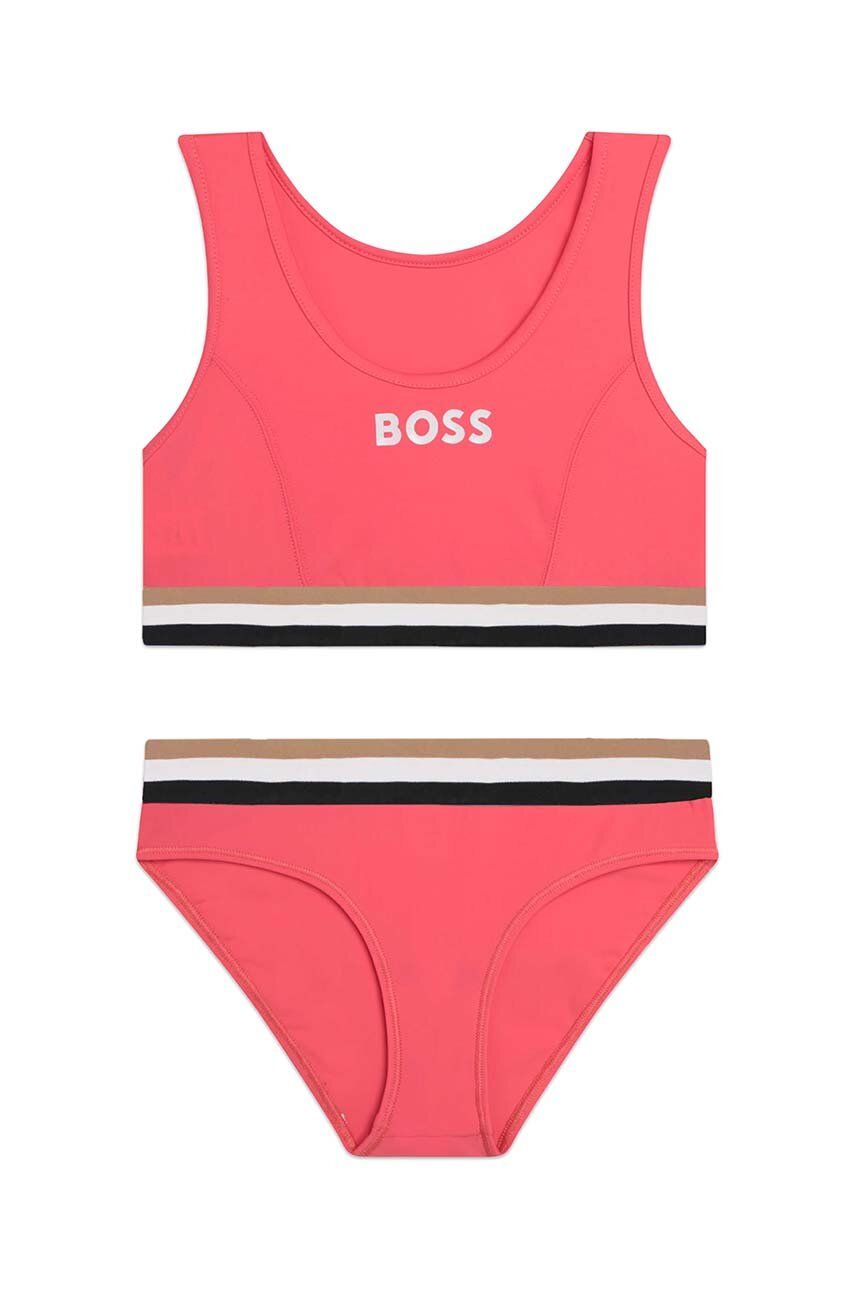 BOSS costum de baie pentru copii din două piese culoarea rosu BOSS costum de baie pentru copii din două piese culoarea rosu