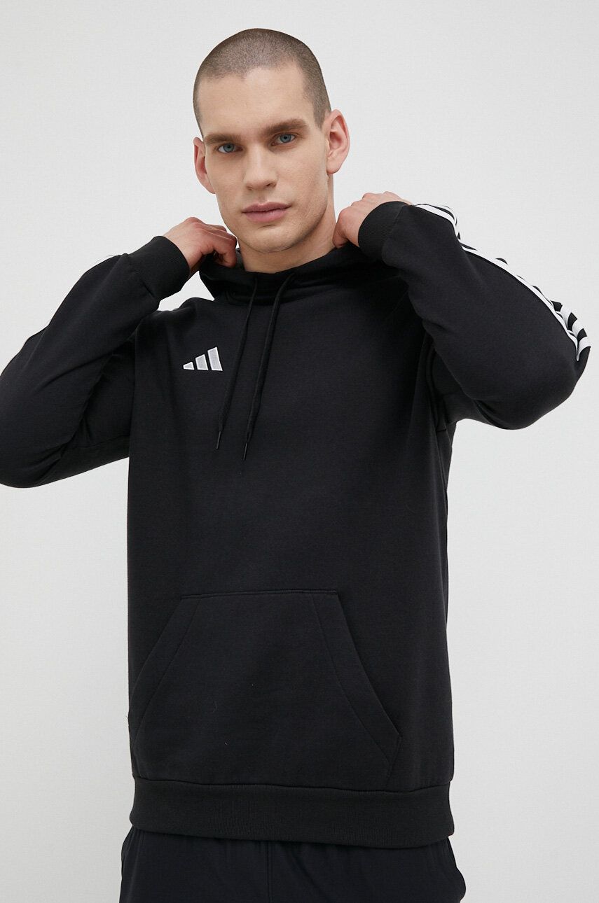 adidas Performance bluză trening Tiro 23 culoarea negru, cu glugă, cu imprimeu adidas Performance bluză trening Tiro 23 culoarea negru, cu glugă, cu imprimeu