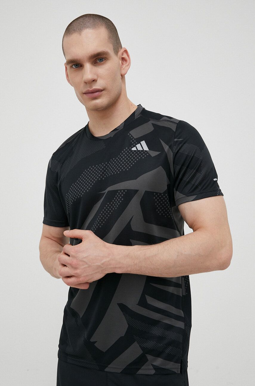 adidas Performance tricou de alergare Own the Run Seasonal culoarea negru, modelator adidas Performance tricou de alergare Own the Run Seasonal culoarea negru, modelator
