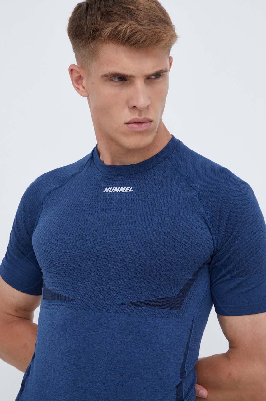 Hummel tricou de antrenament Mike culoarea albastru marin, cu imprimeu Hummel tricou de antrenament Mike culoarea albastru marin, cu imprimeu