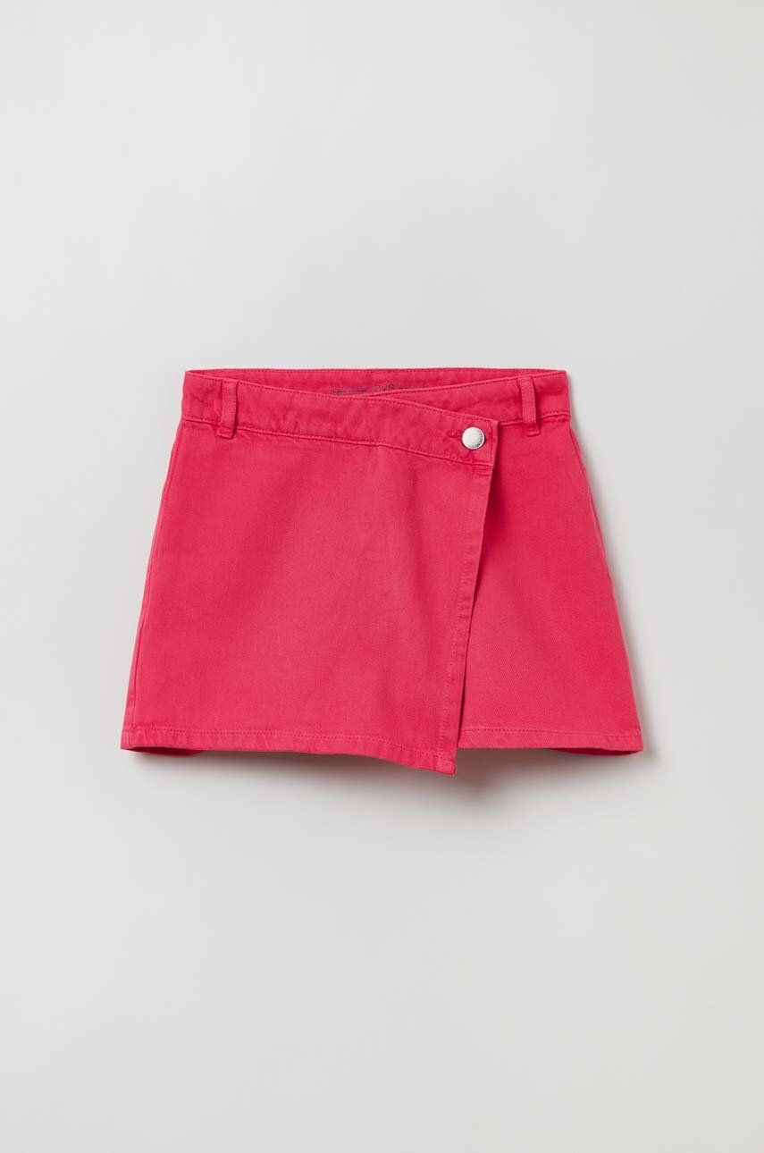 OVS pantaloni scurți din bumbac pentru copii culoarea roz, neted OVS pantaloni scurți din bumbac pentru copii culoarea roz, neted