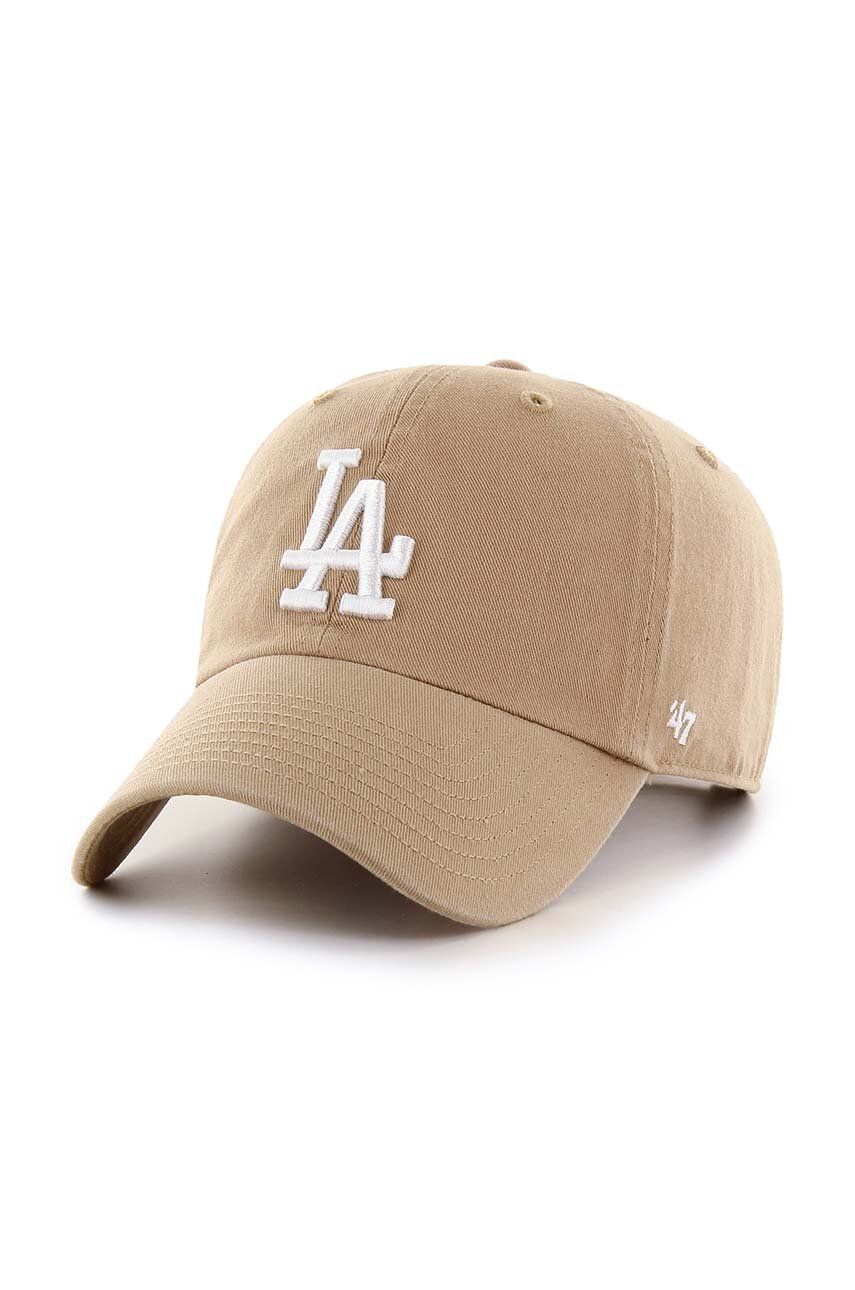 47brand șapcă de baseball din bumbac MLB Los Angeles Dodgers culoarea bej, cu imprimeu B-NLRGW12GWS-KHA 47brand șapcă de baseball din bumbac MLB Los Angeles Dodgers culoarea bej, cu imprimeu B-NLRGW12GWS-KHA
