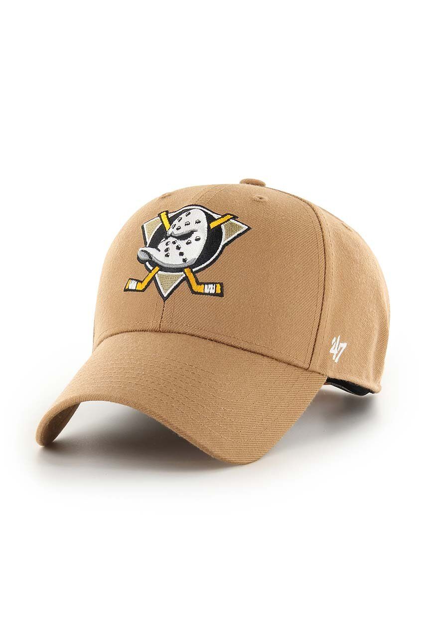 47brand șapcă din amestec de lână NHL Anaheim Ducks culoarea bej, cu imprimeu H-MVPSP25WBP-QLB 47brand șapcă din amestec de lână NHL Anaheim Ducks culoarea bej, cu imprimeu H-MVPSP25WBP-QLB