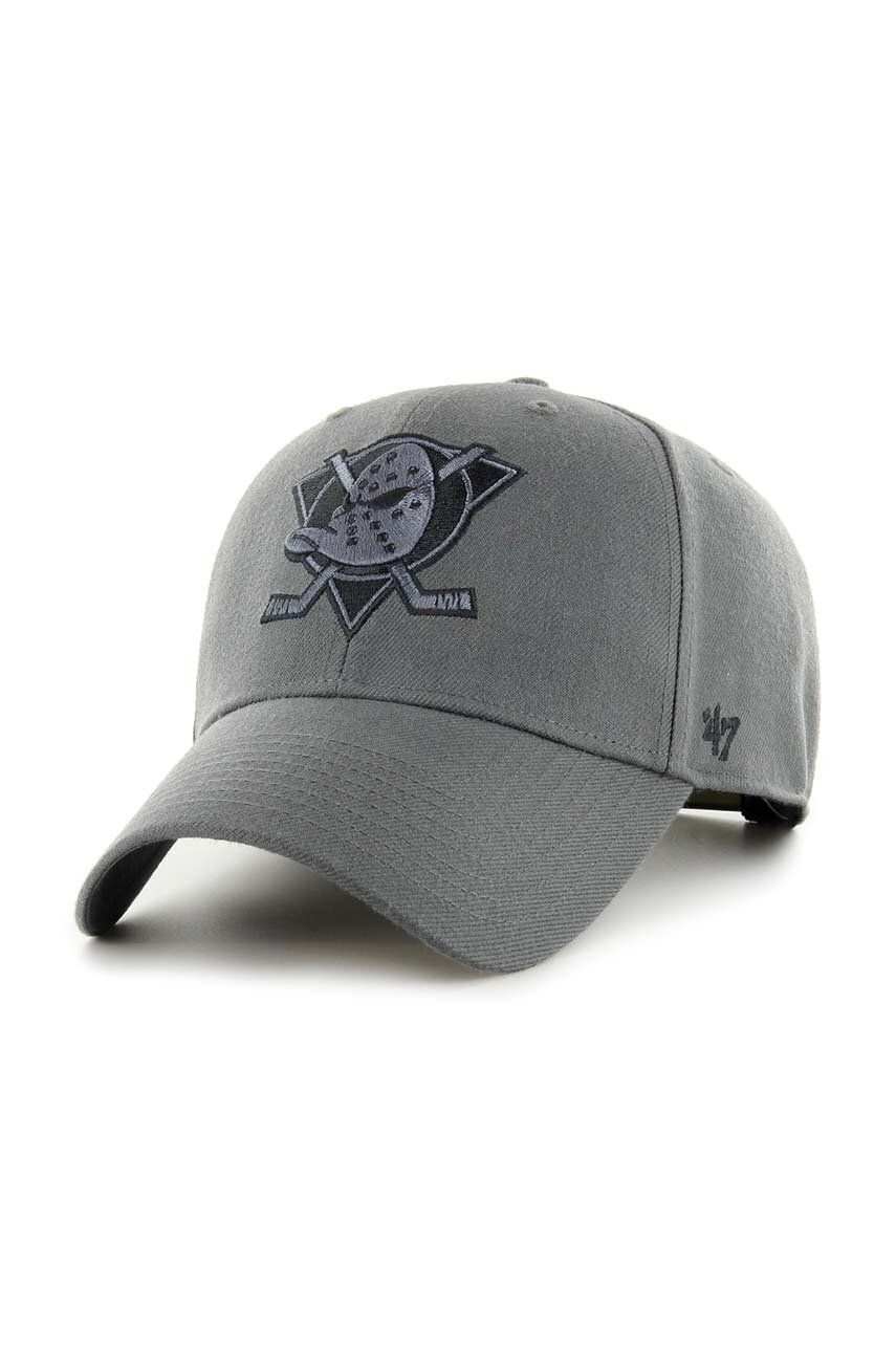 47brand șapcă din amestec de lână NHL Anaheim Ducks culoarea gri, cu imprimeu H-MVPSP25WBP-CCA 47brand șapcă din amestec de lână NHL Anaheim Ducks culoarea gri, cu imprimeu H-MVPSP25WBP-CCA
