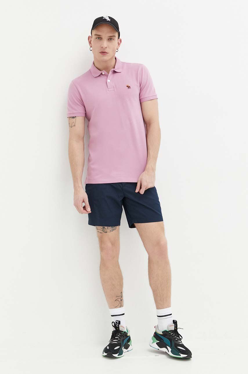 Abercrombie & Fitch pantaloni scurti barbati, culoarea albastru marin Abercrombie & Fitch pantaloni scurti barbati, culoarea albastru marin