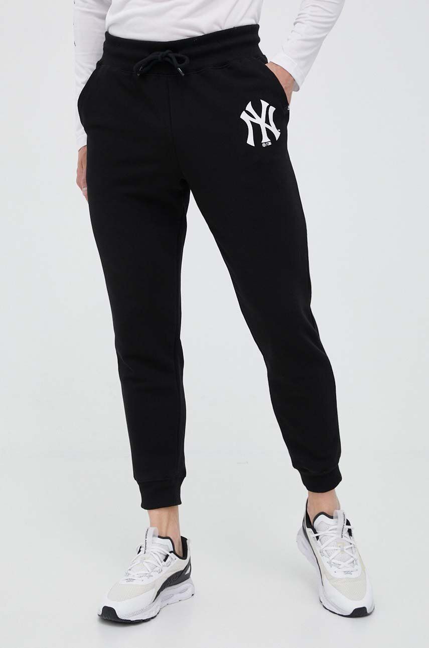 47brand pantaloni de trening culoarea negru, cu imprimeu 47brand pantaloni de trening culoarea negru, cu imprimeu