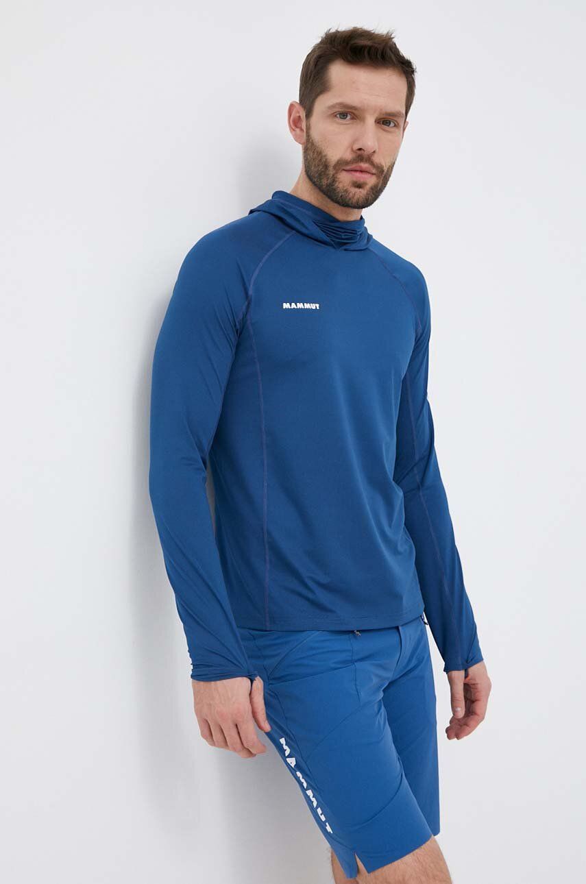 Mammut longsleeve sport Selun FL culoarea albastru marin, neted Mammut longsleeve sport Selun FL culoarea albastru marin, neted