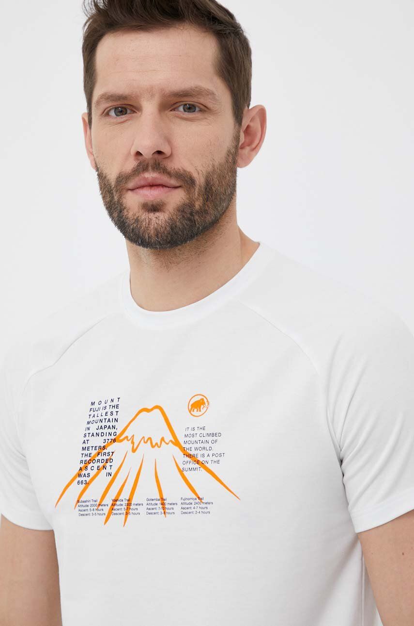 Mammut tricou sport Mountain Fujiyama culoarea alb, cu imprimeu Mammut tricou sport Mountain Fujiyama culoarea alb, cu imprimeu