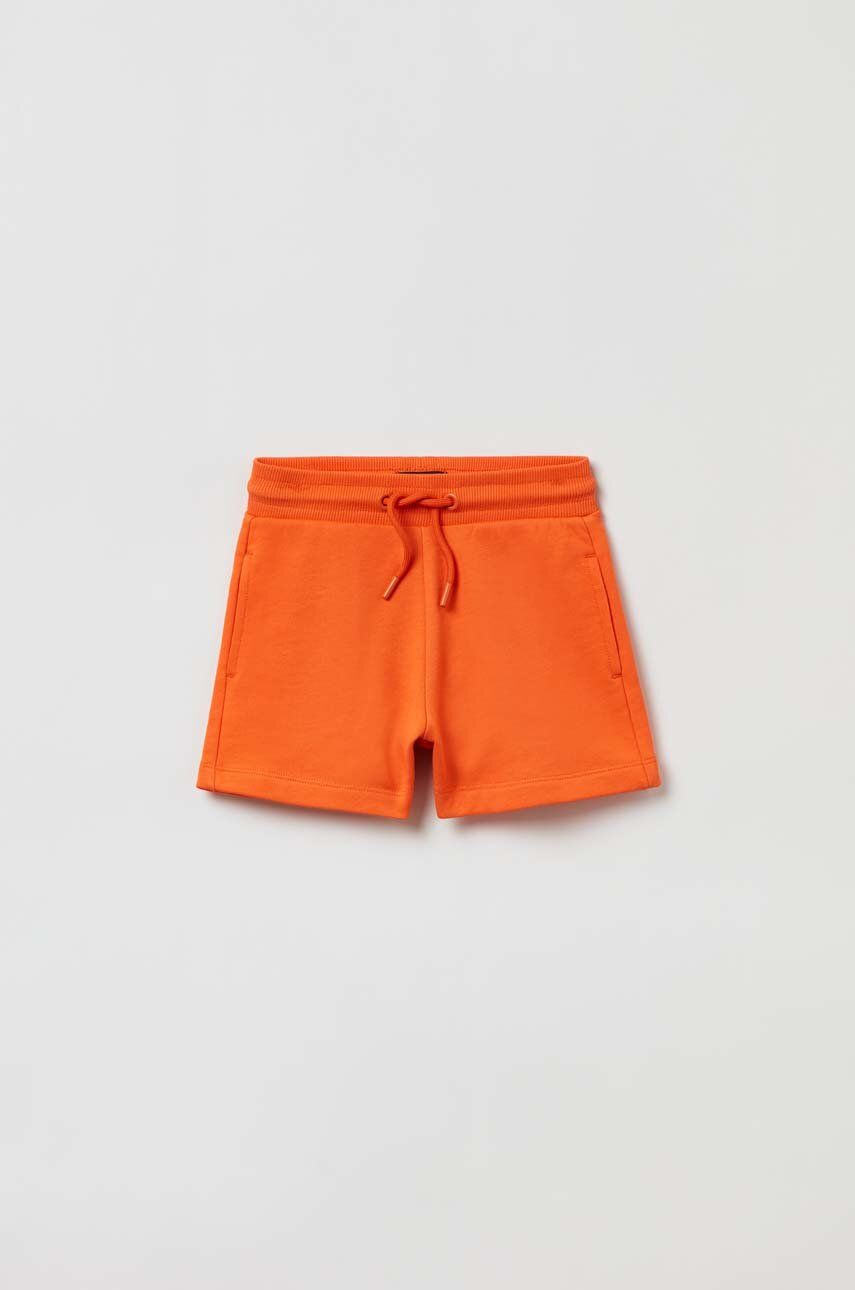 OVS pantaloni scurți din bumbac pentru copii culoarea portocaliu, neted OVS pantaloni scurți din bumbac pentru copii culoarea portocaliu, neted