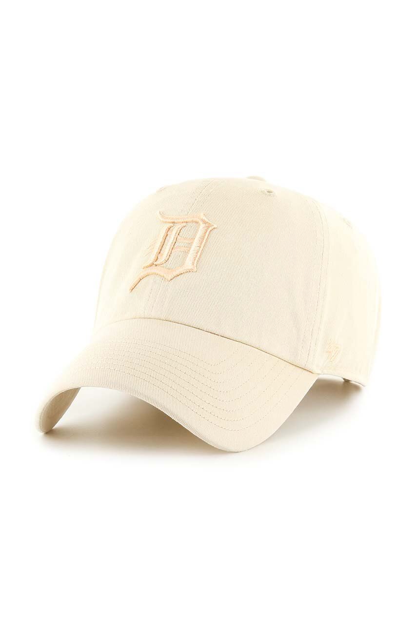 47brand șapcă de baseball din bumbac MLB Detroit Tigers culoarea bej, cu imprimeu 47brand șapcă de baseball din bumbac MLB Detroit Tigers culoarea bej, cu imprimeu