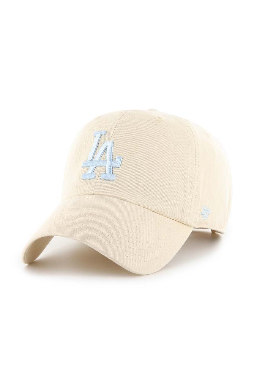 47brand șapcă de baseball din bumbac MLB Los Angeles Dodgers culoarea bej, cu imprimeu B-NLRGW12GWS-NTG 47brand șapcă de baseball din bumbac MLB Los Angeles Dodgers culoarea bej, cu imprimeu B-NLRGW12GWS-NTG
