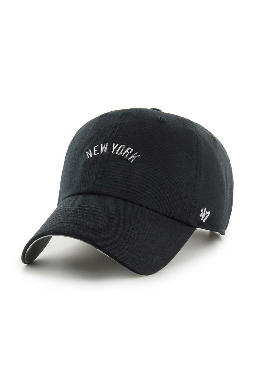 47brand șapcă de baseball din bumbac MLB New York Yankees culoarea negru, cu imprimeu 47brand șapcă de baseball din bumbac MLB New York Yankees culoarea negru, cu imprimeu