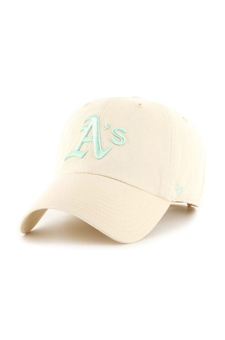 47brand șapcă din amestec de lana MLB Oakland Athletics culoarea bej, cu imprimeu 47brand șapcă din amestec de lana MLB Oakland Athletics culoarea bej, cu imprimeu