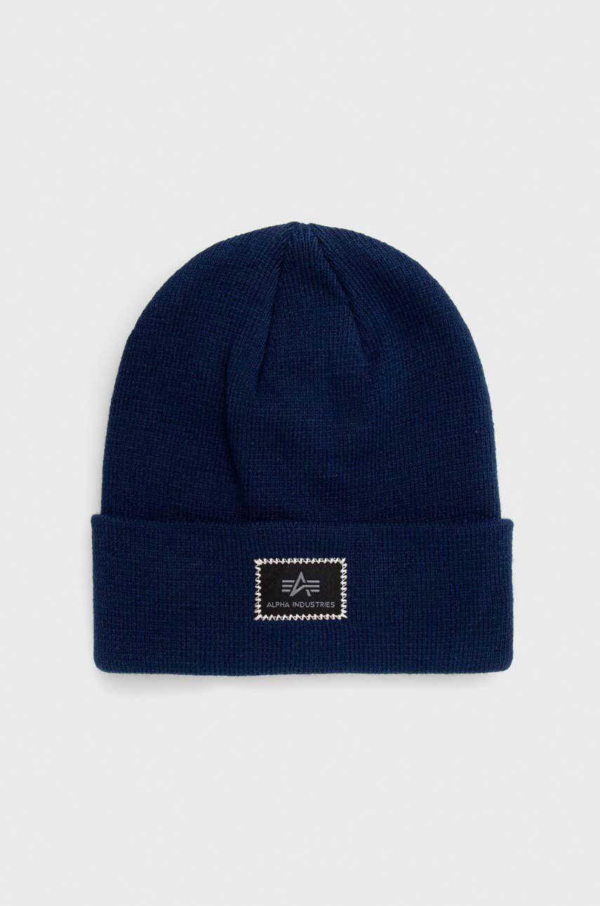 Alpha Industries căciulă X-Fit Beanie culoarea bleumarin 168905.07-rep.blue Alpha Industries căciulă X-Fit Beanie culoarea bleumarin 168905.07-rep.blue