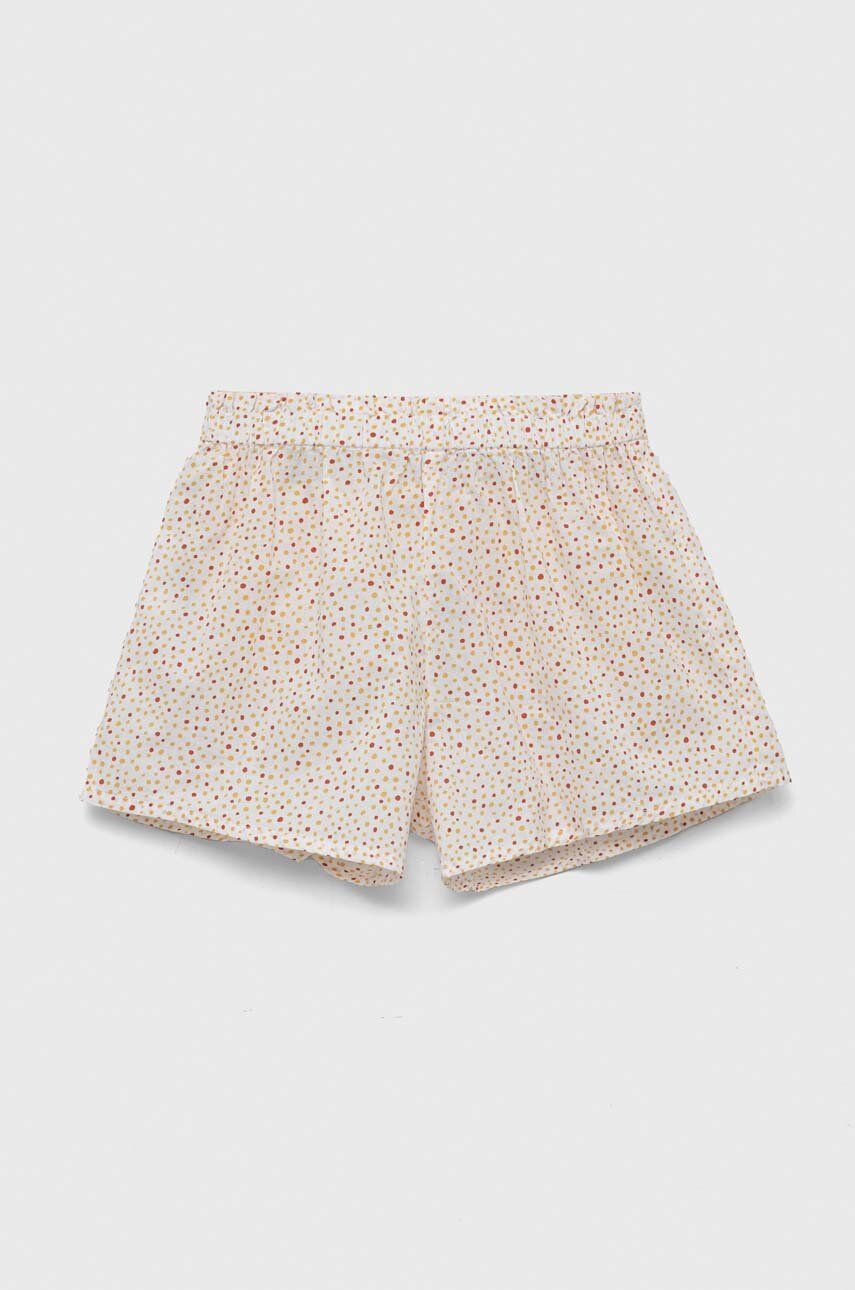 United Colors of Benetton pantaloni scurți din bumbac pentru bebeluși culoarea bej, modelator United Colors of Benetton pantaloni scurți din bumbac pentru bebeluși culoarea bej, modelator