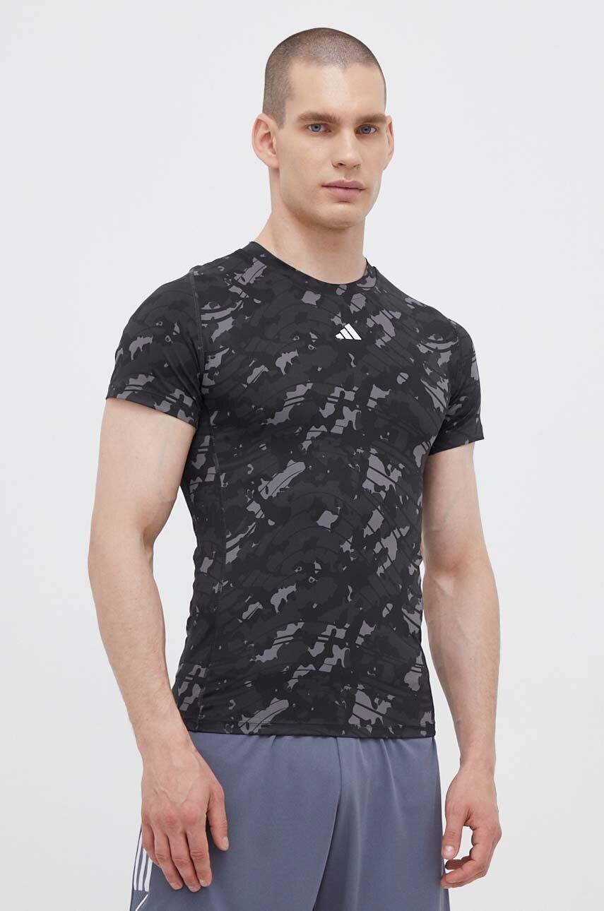 adidas Performance tricou de antrenament Techfit culoarea negru, modelator adidas Performance tricou de antrenament Techfit culoarea negru, modelator
