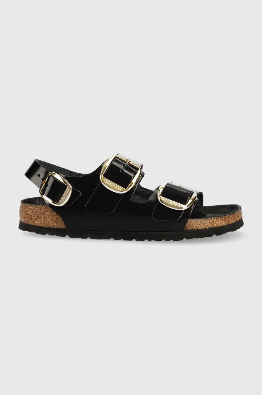 Birkenstock sandale de piele Milano Big Buckle femei, culoarea negru 1024211 Birkenstock sandale de piele Milano Big Buckle femei, culoarea negru 1024211